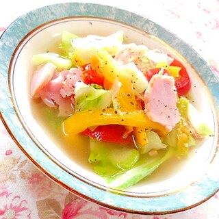 ❤キャベツとレタスと彩り野菜の野菜スープ❤